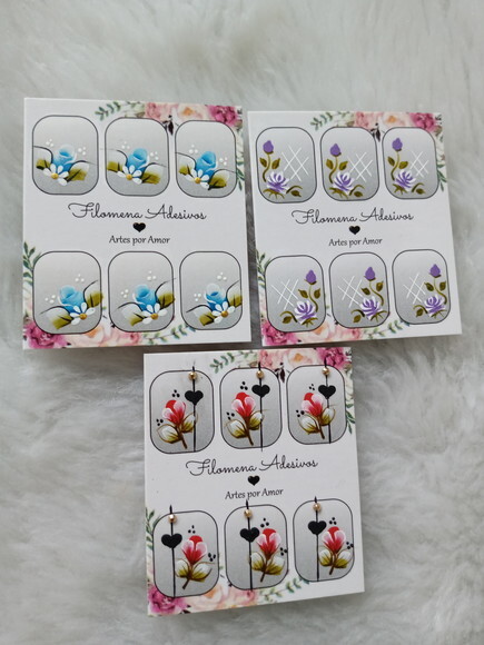 Kit, Adesivos, Unhas Naturais.