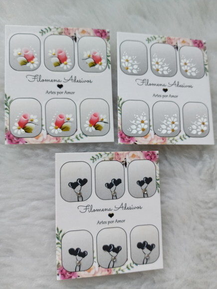 Kit, Adesivos, Unhas Naturais.