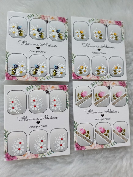 Kit, Adesivos, Unhas Naturais.