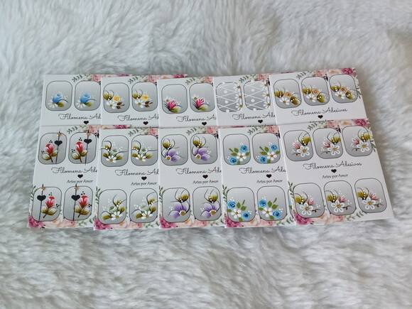 Kit, Adesivos, Unhas Naturais.