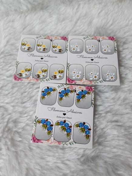 Kit, Adesivos, Unhas Naturais.