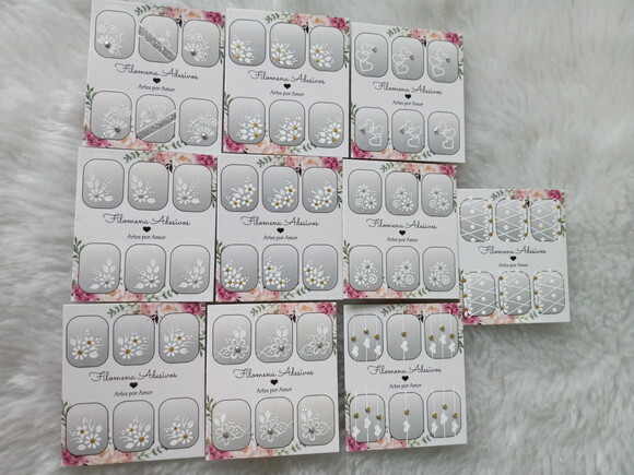 Kit, Adesivos, Unhas Naturais.