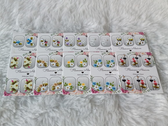 Kit, Adesivos, Unhas Naturais.