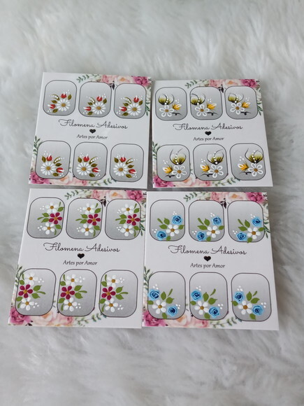 Kit, Adesivos, Unhas Naturais.