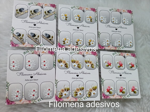 Kit, Adesivos, Unhas Naturais.