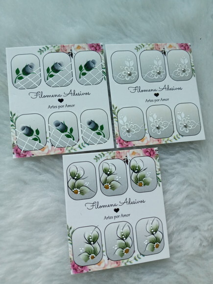 Kit, Adesivos, Unhas Naturais.