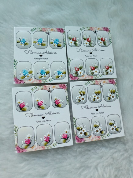 Kit, Adesivos, Unhas Naturais.