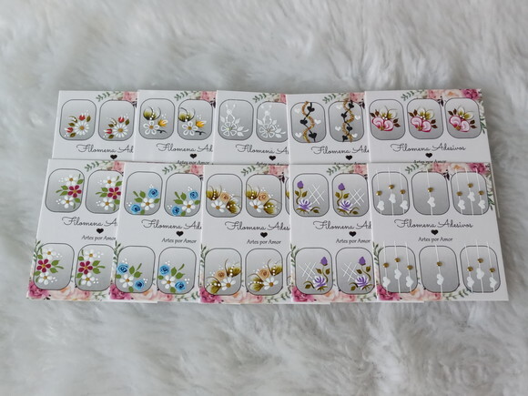 Kit, Adesivos, Unhas Naturais.
