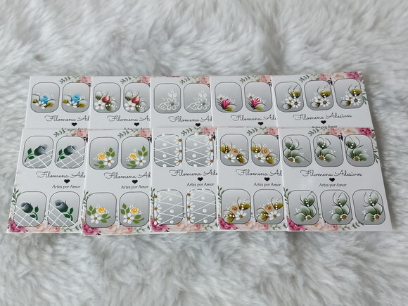 Kit, Adesivos, Unhas Naturais.