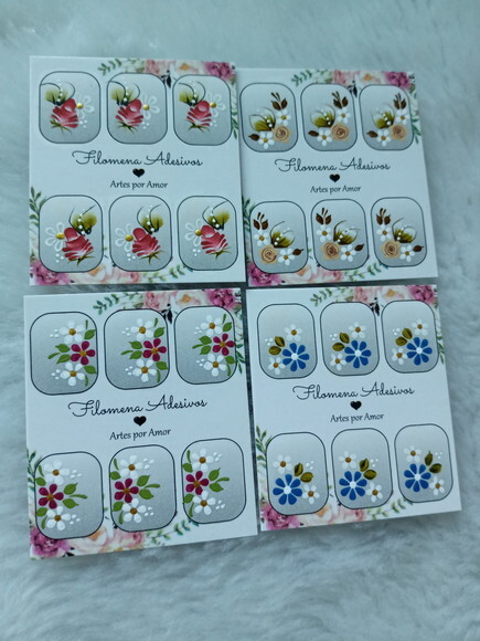 Kit, Adesivos, Unhas Naturais.