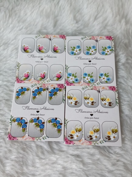 Kit, Adesivos, Unhas Naturais.