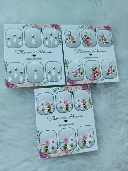 Kit, Adesivos, Unhas Naturais.