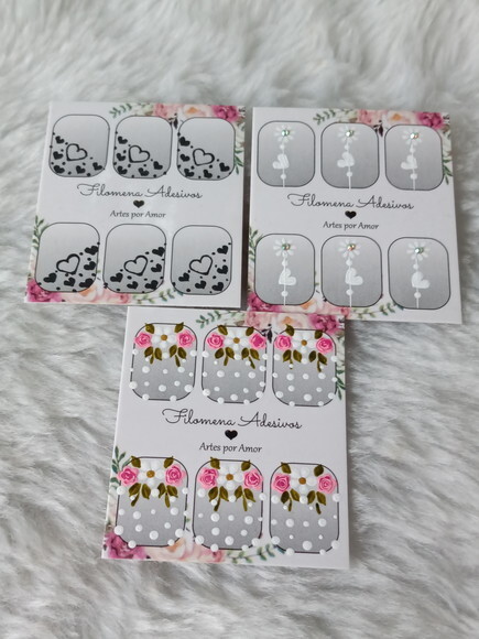 Kit, Adesivos, Unhas Naturais.