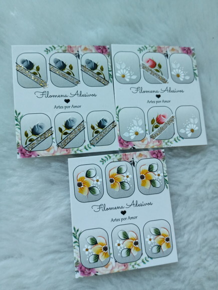 Kit, Adesivos, Unhas Naturais.