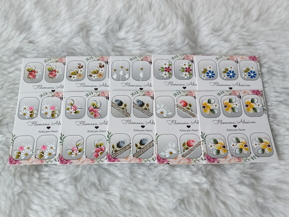 Kit, Adesivos, Unhas Naturais.