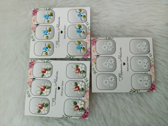 Kit, Adesivos, Unhas Naturais.