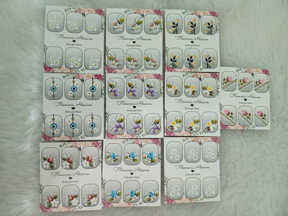 Kit, Adesivos, Unhas Naturais.