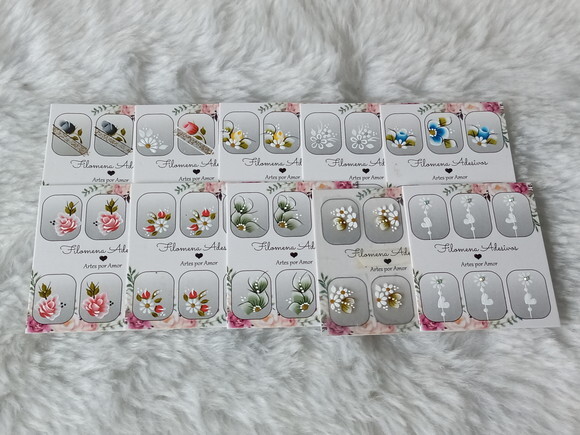 Kit, Adesivos, Unhas Naturais.