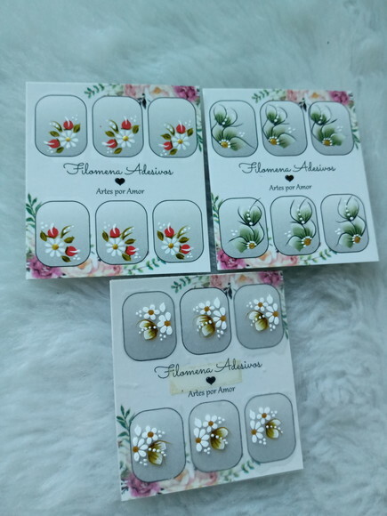 Kit, Adesivos, Unhas Naturais.
