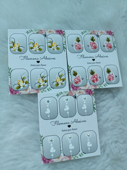 Kit, Adesivos, Unhas Naturais.