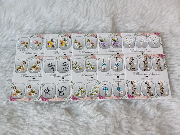 Kit, Adesivos, Unhas Naturais.