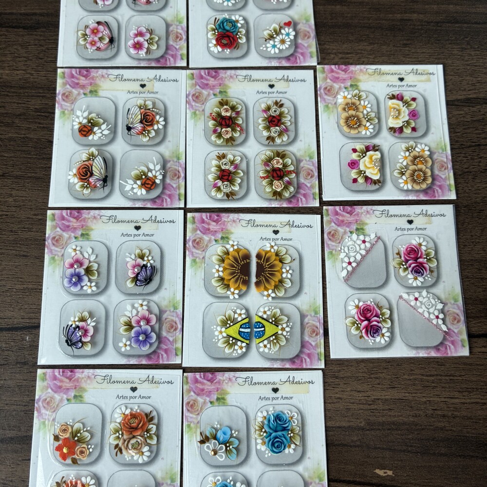Adesivos artesanais, linha luxo, kit 10 Casadinha