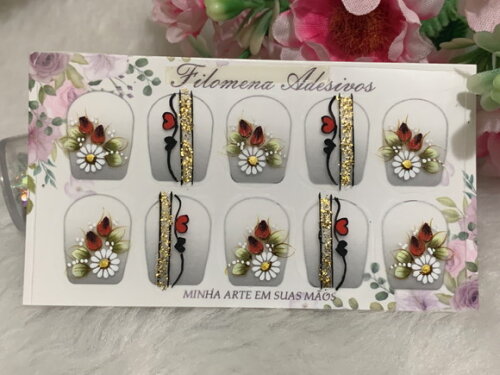 , Adesivos Unhas Naturais.