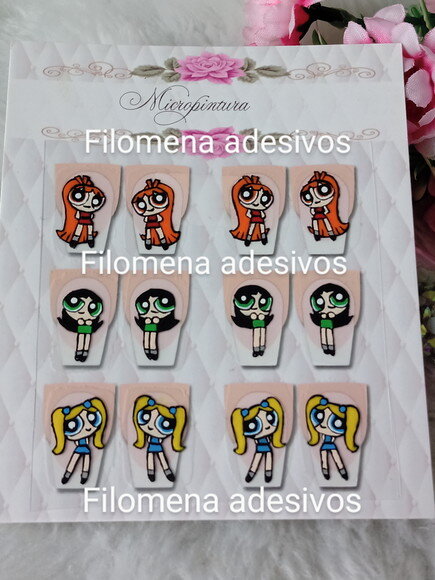 Adesivos de Cartoon / Unhas m ao Alongamento.
