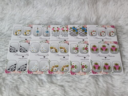 Adesivos, Unhas Naturais, Kit.