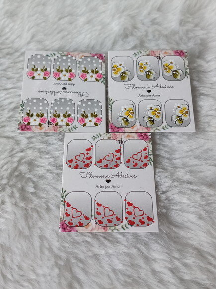 Adesivos, Unhas Naturais, Kit.