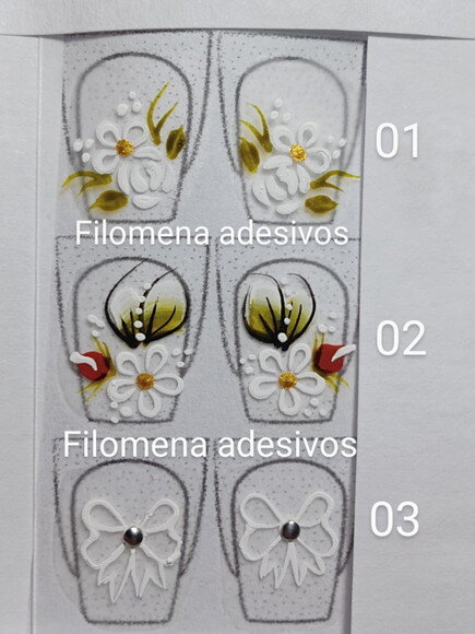 Adesivos, Unhas Naturais, Kit.