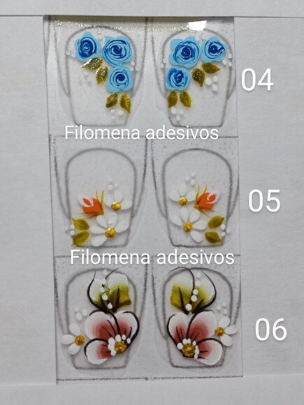 Adesivos, Unhas Naturais, Kit.
