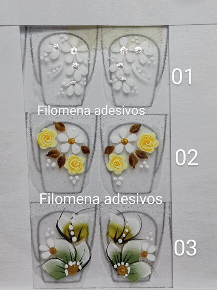 Adesivos, Unhas Naturais, Kit.