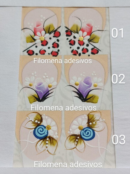 Adesivos, Unhas Naturais, Kit.