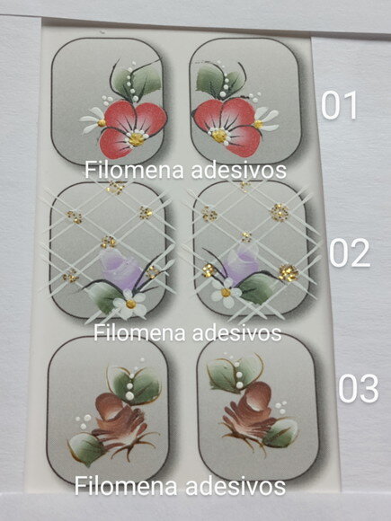 Adesivos, Unhas Naturais, Kit.