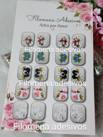Adesivos, Unhas, Naturais.