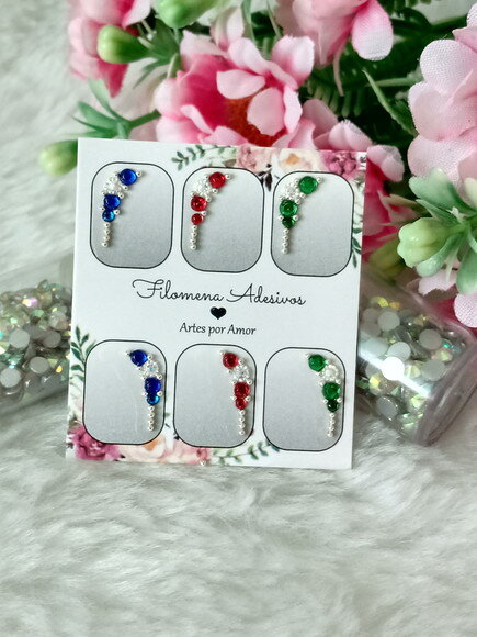 Jóias para Unhas, 3 Pares.
