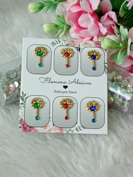 Jóias para Unhas, 3 Pares.