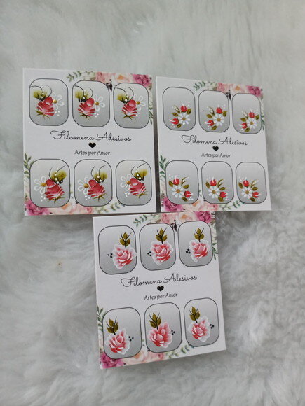 Kit, Adesivos, Unhas Naturais.