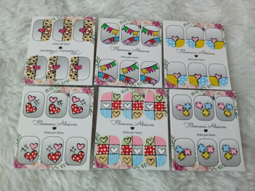 Kit, Adesivos, Unhas Naturais.