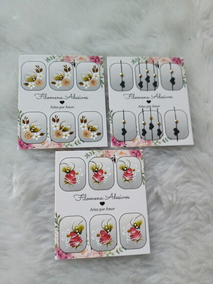 Kit, Adesivos, Unhas Naturais.