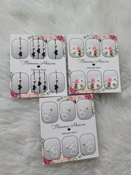 Kit, Adesivos, Unhas Naturais.