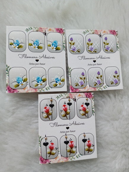 Kit, Adesivos, Unhas Naturais.
