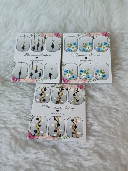 Kit, Adesivos, Unhas Naturais.