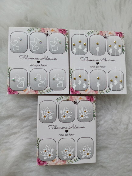 Kit, Adesivos, Unhas Naturais.