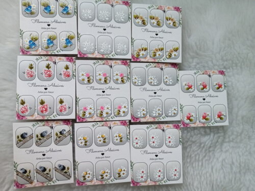 Kit, Adesivos, Unhas Naturais.