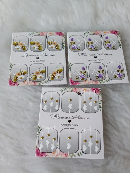 Kit, Adesivos, Unhas Naturais.