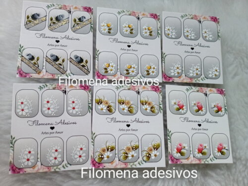 Kit, Adesivos, Unhas Naturais.