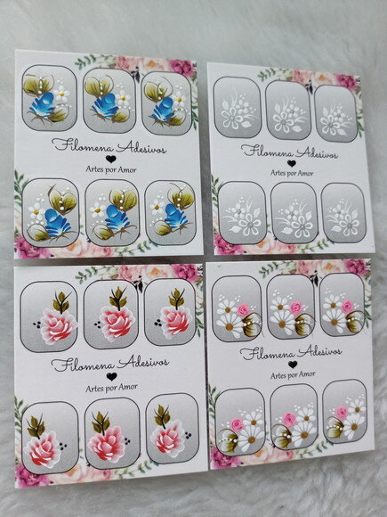 Kit, Adesivos, Unhas Naturais.