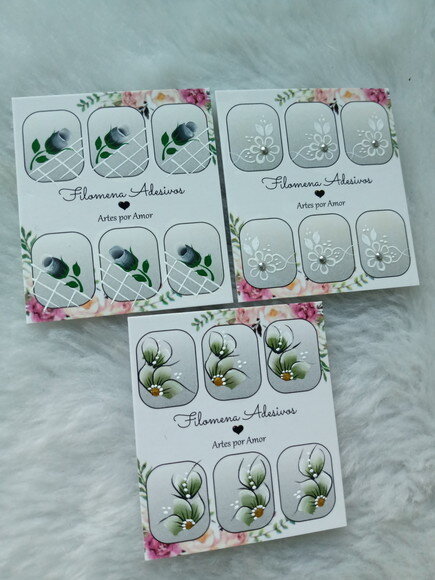 Kit, Adesivos, Unhas Naturais.